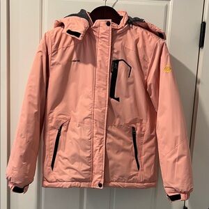 Gemyse Kids Peach Winter Jacket with fuzzy lining ❄️☃️🧤🧣🌨️⛷️